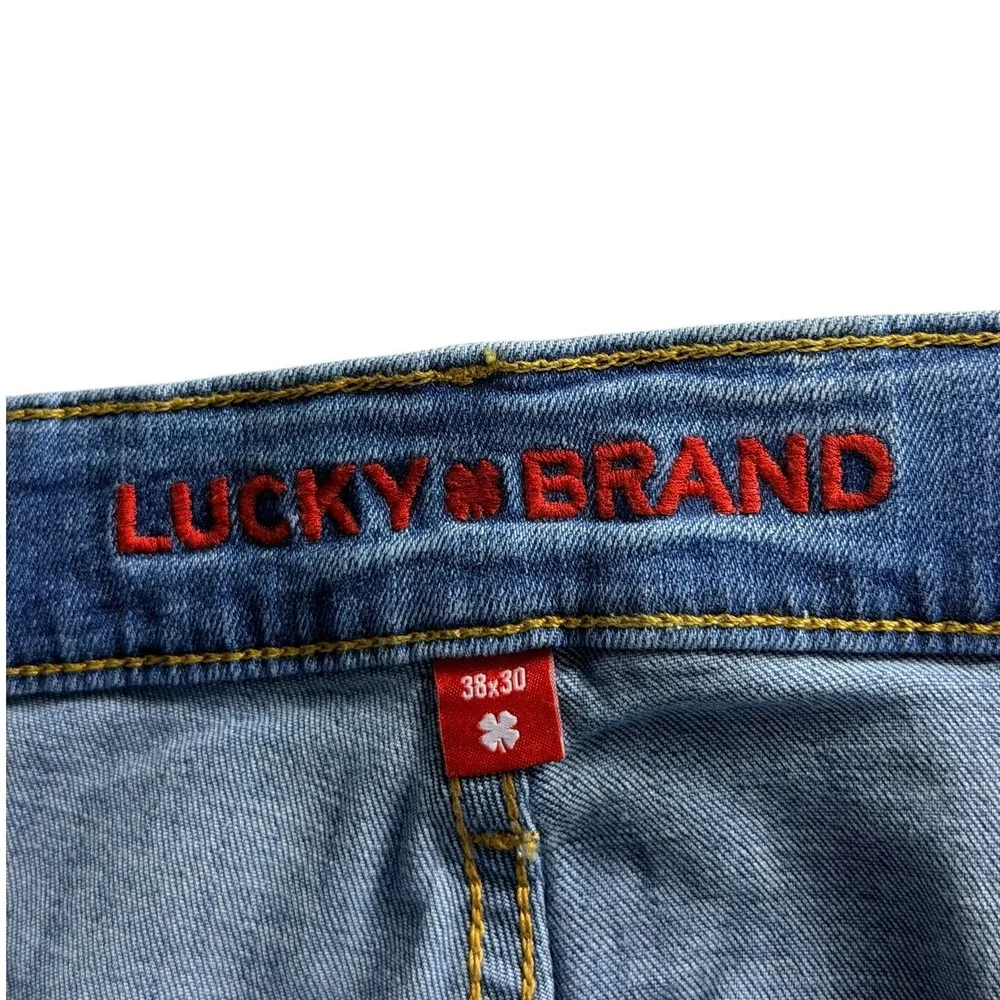 Lucky Brand 223 Straight Leg Mens Jeans 38x30 Blue Stretch Denim 1845290 NEW